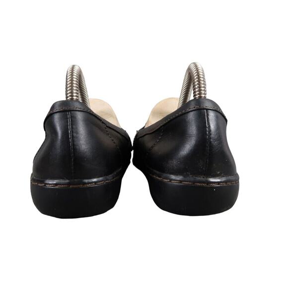 Clarks Shoes Womens 7.5 Loafer Slip On Ashland Leather Black Classic Career Flat - Picture 6 of 14